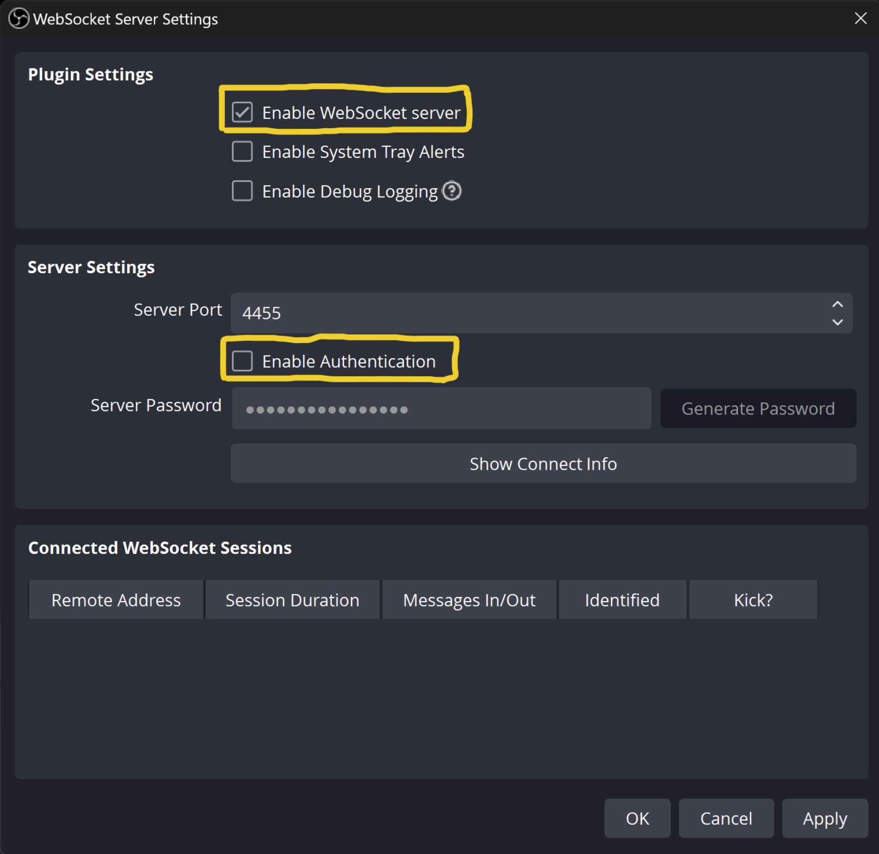 Enable WebSocket Server