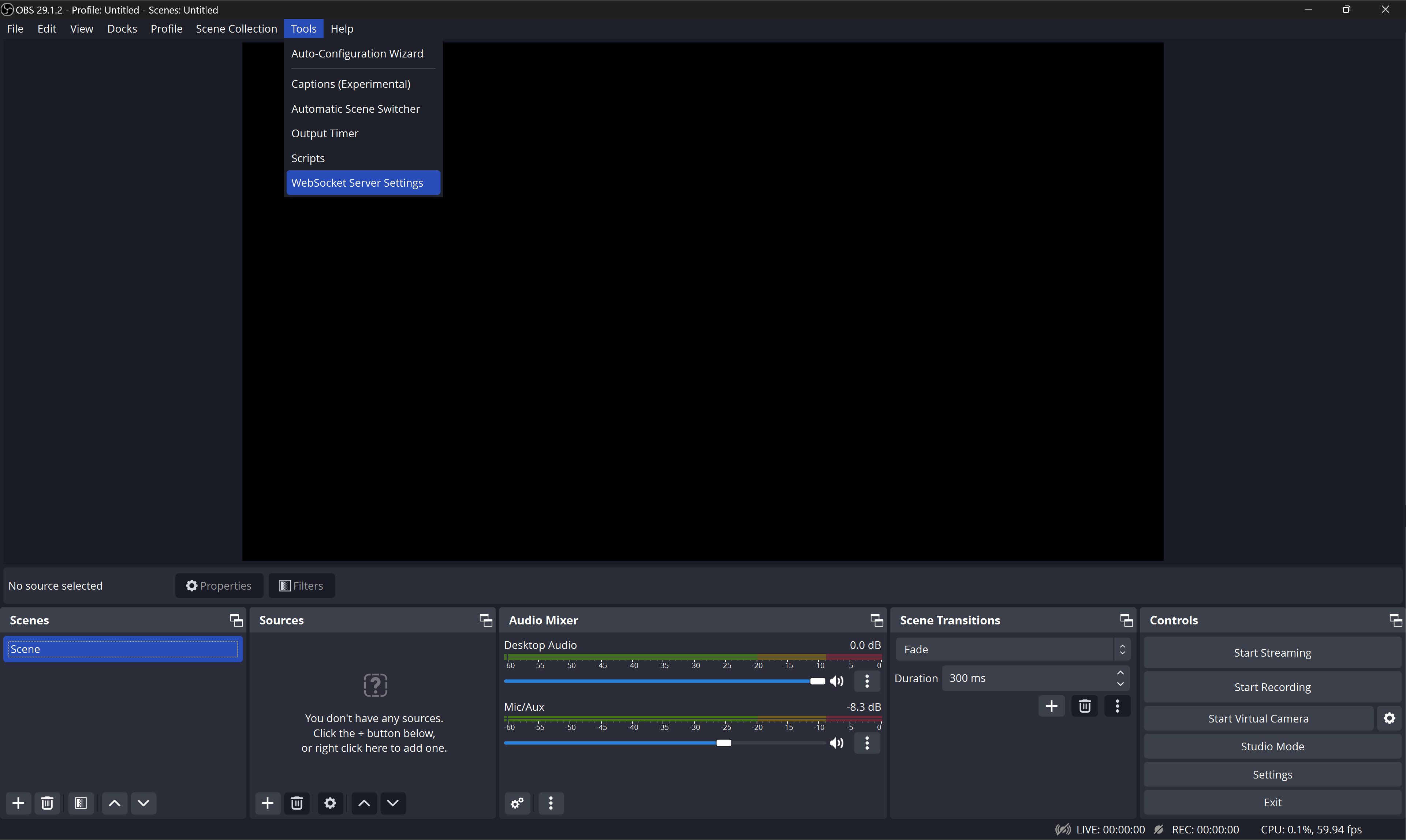 WebSocket Server Settings