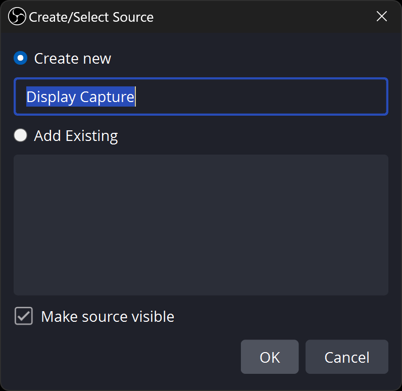 Confirm Display Capture